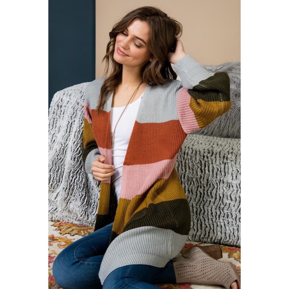likeNarly Sweaters - Terri Multi-Colored Striped Cardigan